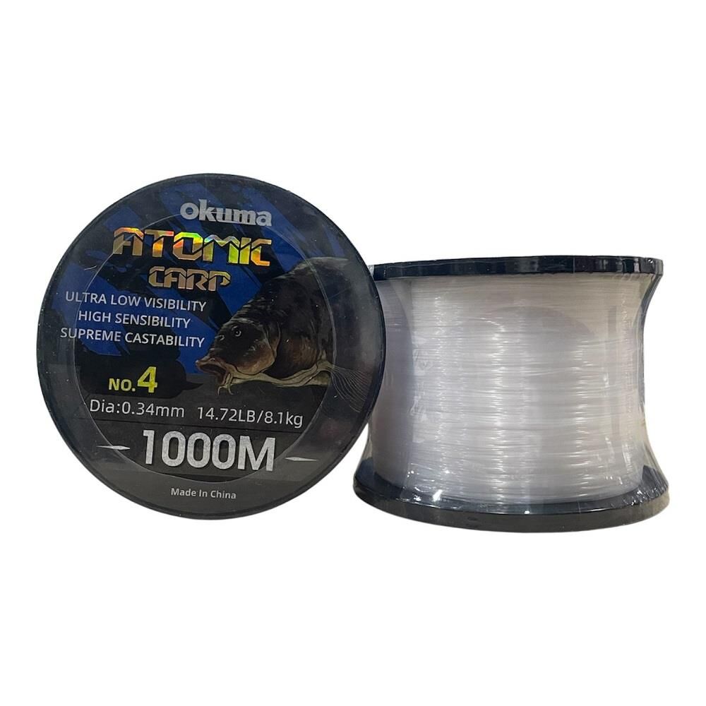 Okuma Atomic Carp 1000mt 0.34mm Bobin Sazan Misinası Şeffaf