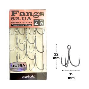 BKK Fangs-62 UA No:4 Üçlü Olta İğnesi 8 Adet