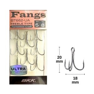 BKK Fangs-62 UA No:5 Üçlü Olta İğnesi 8 Adet