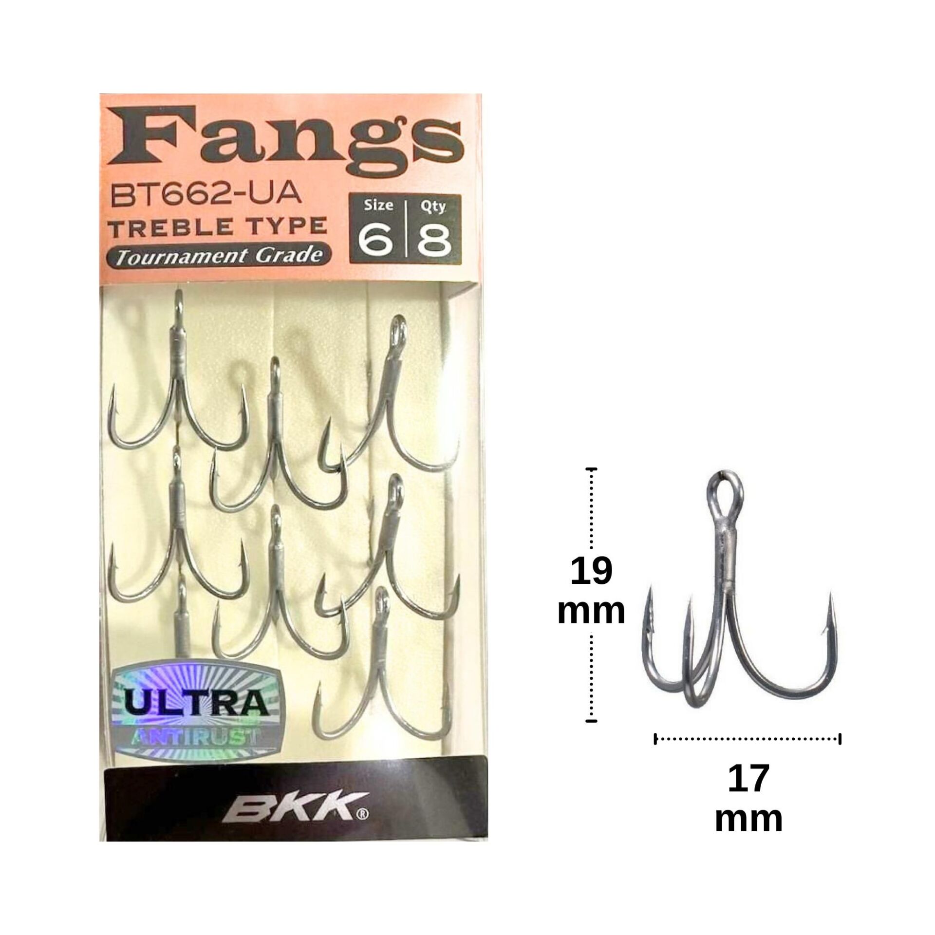 BKK Fangs-62 UA No:6 Üçlü Olta İğnesi 8 Adet