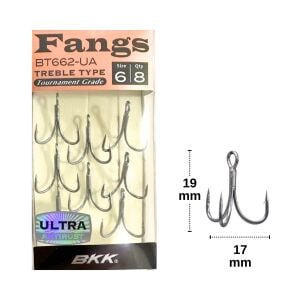 BKK Fangs-62 UA No:6 Üçlü Olta İğnesi 8 Adet