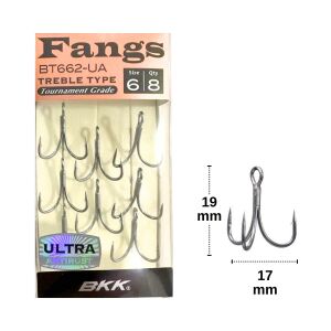 BKK Fangs-62 UA No:6 Üçlü Olta İğnesi 8 Adet