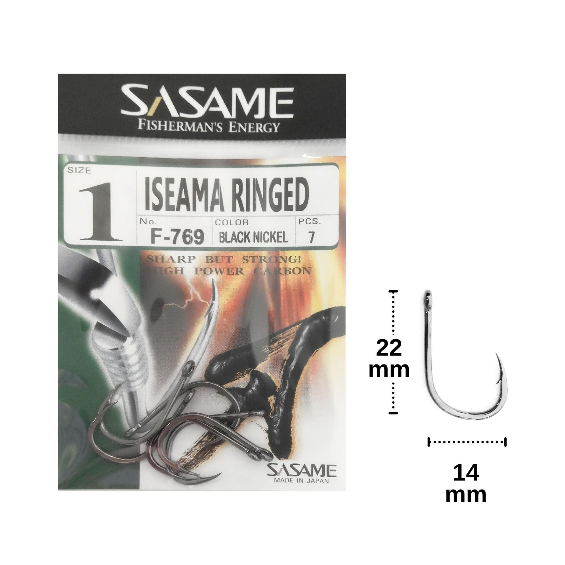 Sasame F-769 No:1 İseama Ringed Olta İğnesi 7 Adet