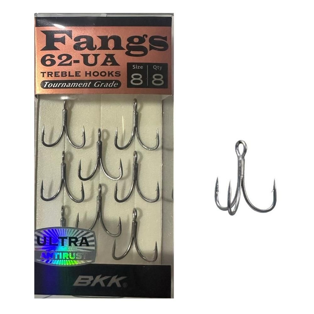 BKK Fangs-62 UA No:8 Üçlü Olta İğnesi 8 Adet