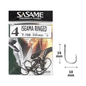 Sasame F-769 No:4 İseama Ringed Olta İğnesi 10 Adet