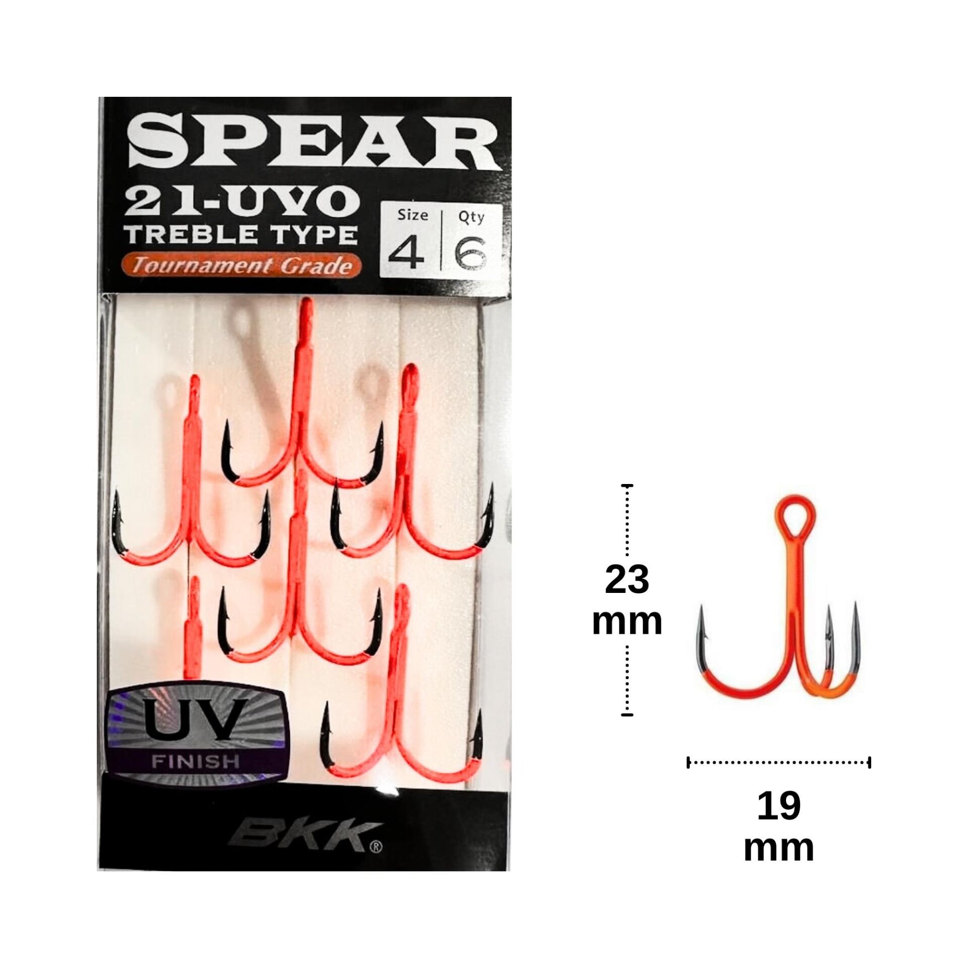 BKK Spear-21 UVO No:4 Üçlü Olta İğnesi 6 Adet