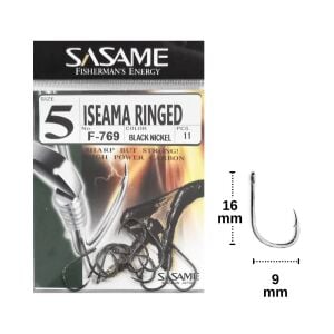 Sasame F-769 No:5 İseama Ringed Olta İğnesi 11 Adet
