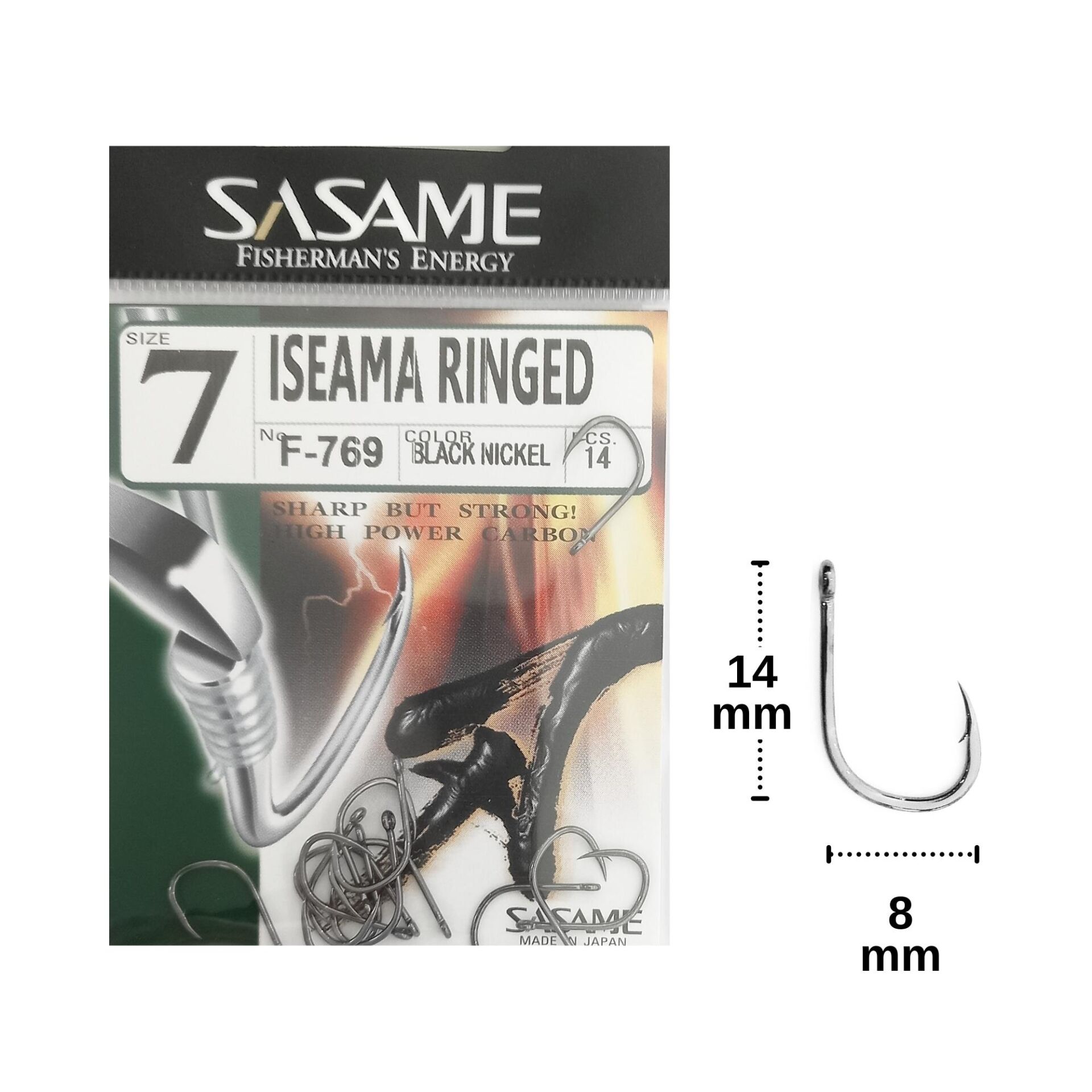 Sasame F-769 No:7 İseama Ringed Olta İğnesi 14 Adet
