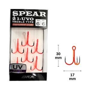 BKK Spear-21 UVO No:6 Üçlü Olta İğnesi 6 Adet