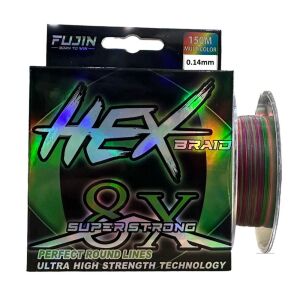 Fujin Hex Braid 8x 150mt 0.14mm Multi Color PE İp Misina