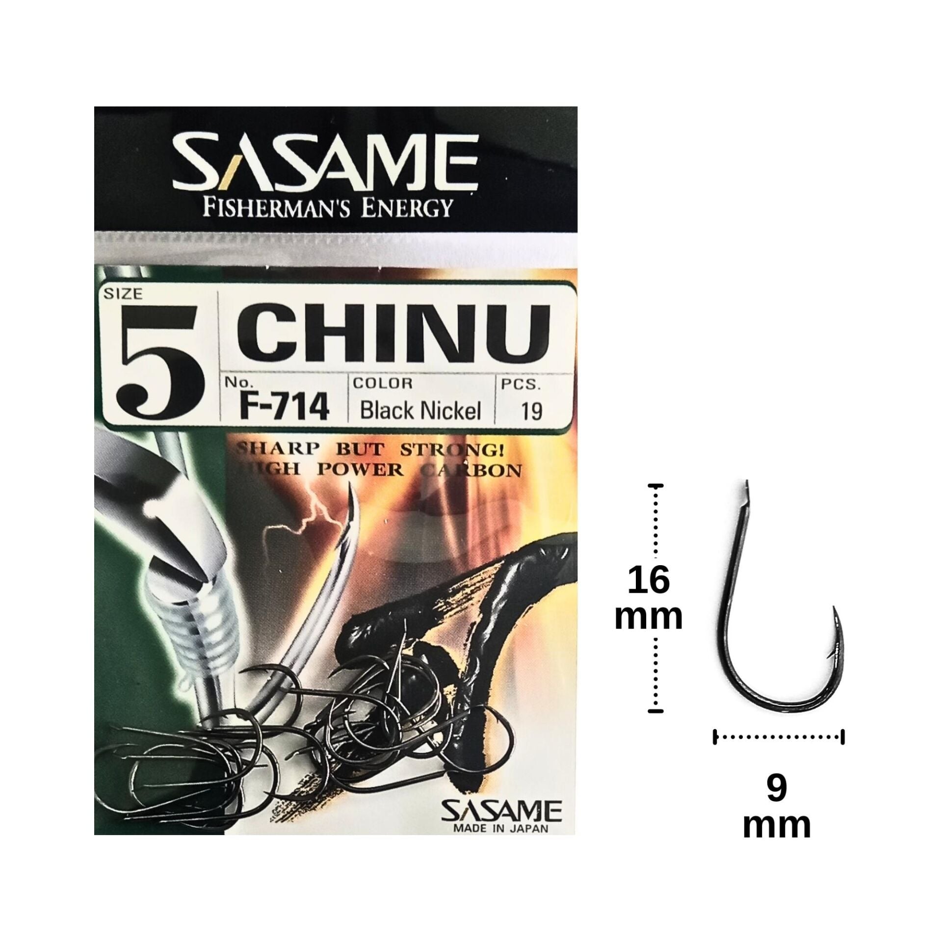 Hameçons Offset Sasame F-721 Chinu - Doré, Taille 2 - Lot De 10 - Anneau Béquillé