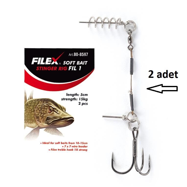 Fil Filex Soft Bait Stinger Rig 5cm 2 Adet