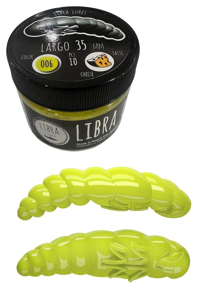 Libra Lures Largo 35mm Cheese Silikon Yem 10 Adet 006 Hot Yellow