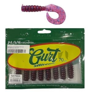 Hanfish Gurt 70 7cm Silikon Yem 8 Adet SBGT638 Purple Worm UV