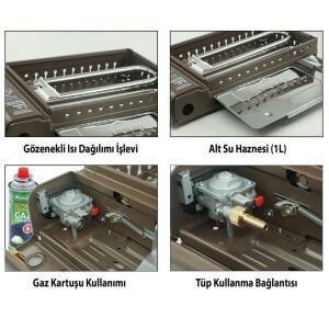 Orcamp CK-507 Dumansız İnfared Izgara ve Ocak Kahverengi