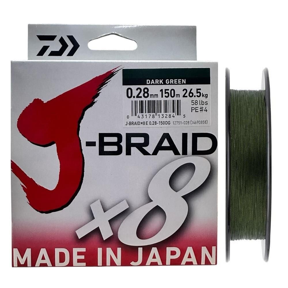 Daiwa J-Braid 8X Dark Green 150 mt 0.28 mm İp Misina