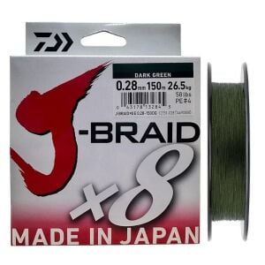 Daiwa J-Braid 8X Dark Green 150 mt 0.28 mm İp Misina