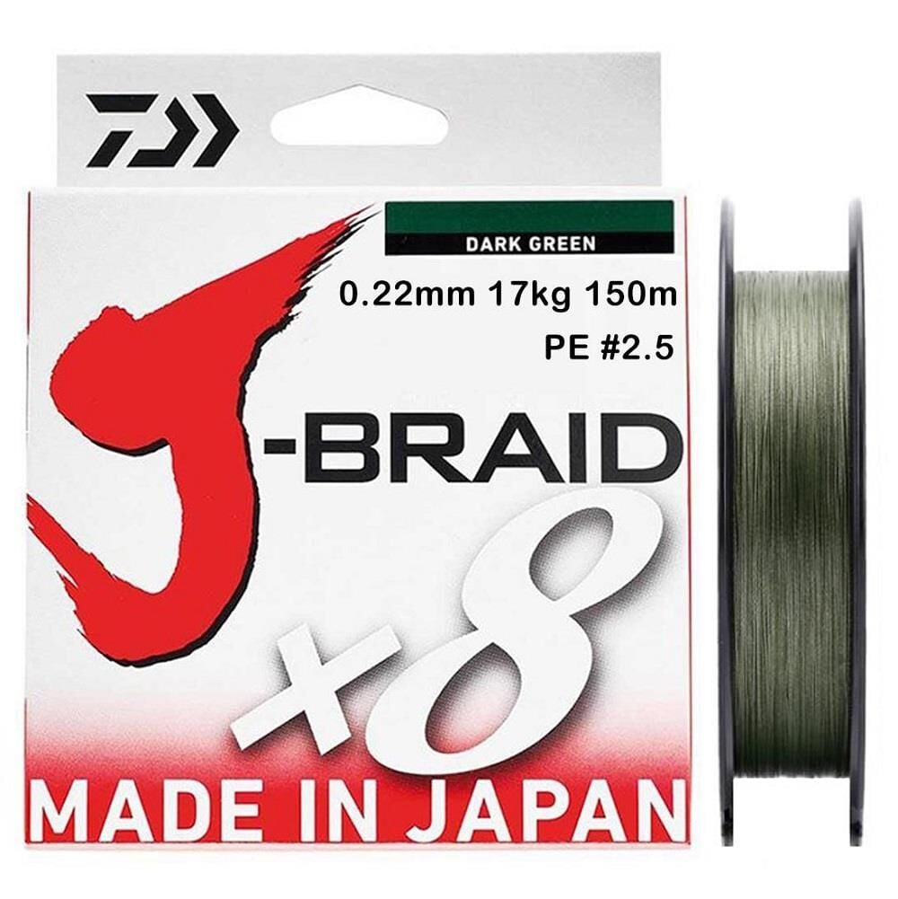 Daiwa J-Braid 8X Dark Green 150 mt 0.22 mm İp Misina