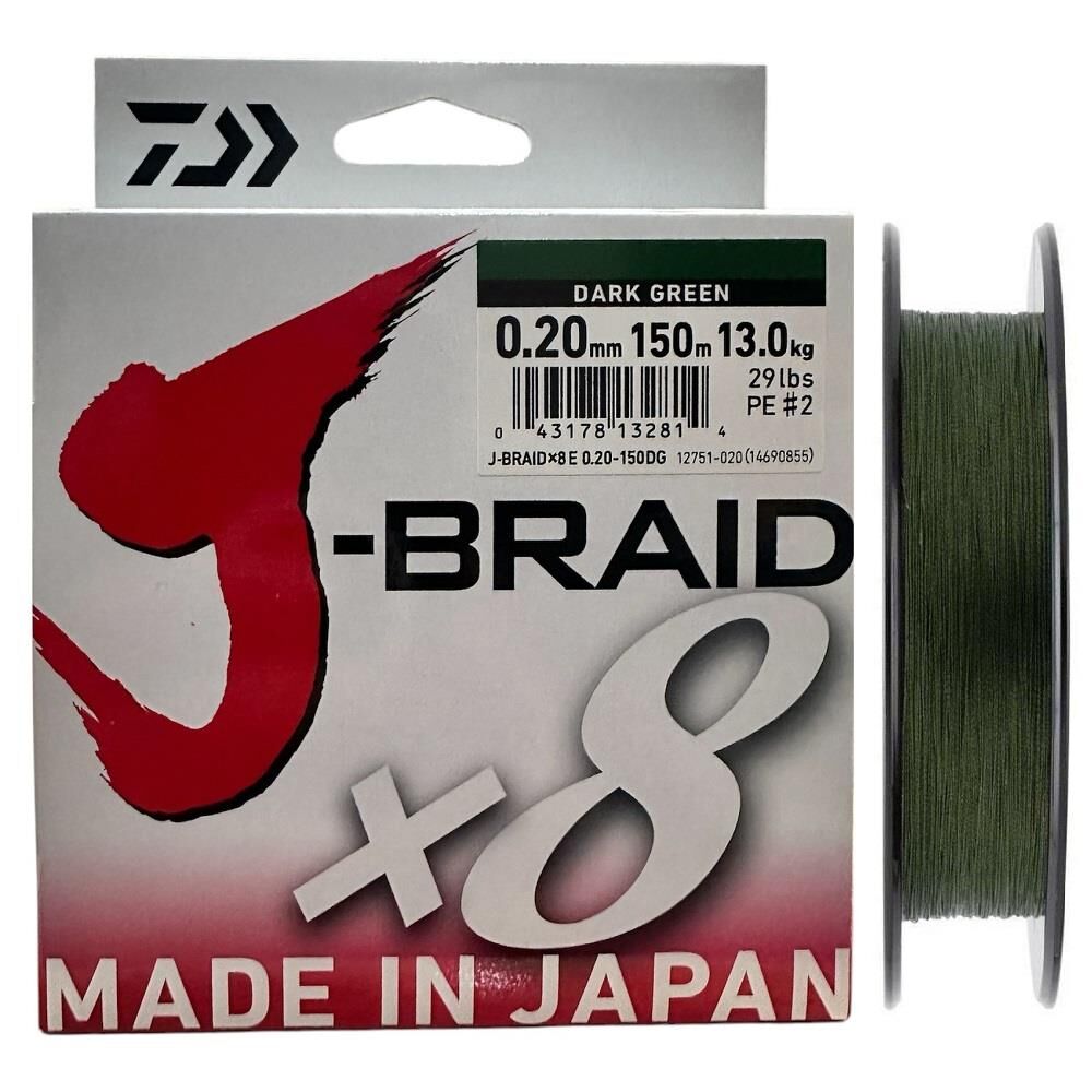 Daiwa J-Braid 8X Dark Green 150 mt 0.20 mm İp Misina