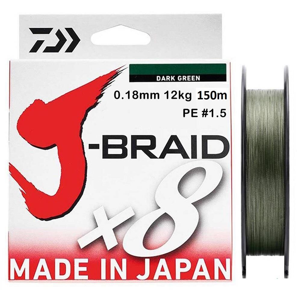 Daiwa J-Braid 8X Dark Green 150 mt 0.18 mm İp Misina