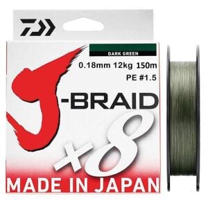 Daiwa J-Braid 8X Dark Green 150 mt 0.18 mm İp Misina
