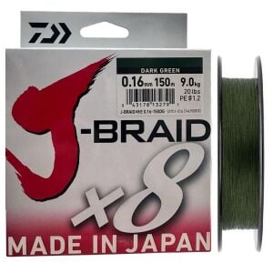 Daiwa J-Braid 8X Dark Green 150 mt 0.16 mm İp Misina