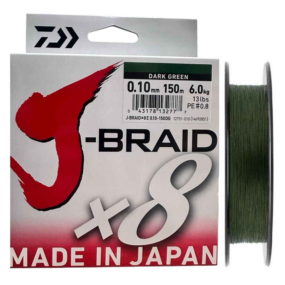 Daiwa J-Braid 8X Dark Green 150 mt 0.10 mm İp Misina