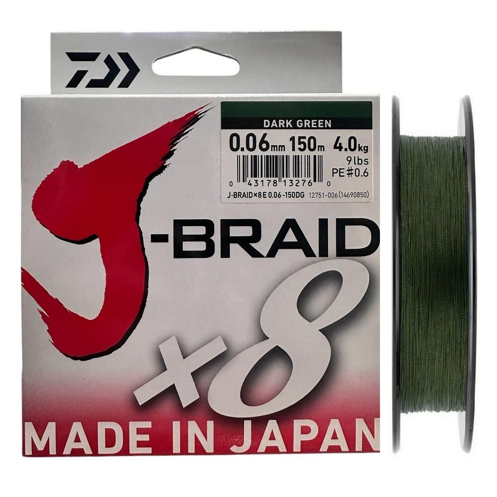 Daiwa J-Braid 8X Dark Green 150 mt 0.06 mm İp Misina