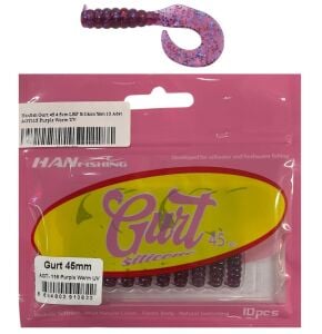 Hanfish Gurt 45 4.5cm LRF Silikon Yem 10 Adet AGT115 Purple Worm UV