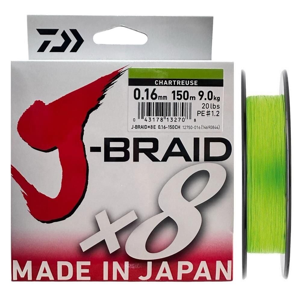 Daiwa J-Braid 8X Chartreuse 150 mt 0.16 mm İp Misina