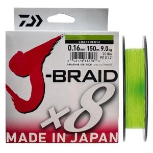Daiwa J-Braid 8X Chartreuse 150 mt 0.16 mm İp Misina