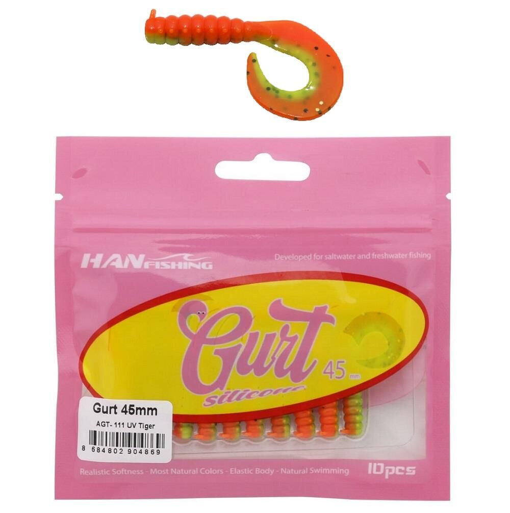 Hanfish Gurt 45 4.5cm LRF Silikon Yem 10 Adet AGT111 UV Tiger