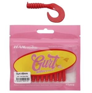 Hanfish Gurt 45 4.5cm LRF Silikon Yem 10 Adet AGT104 Glow Red