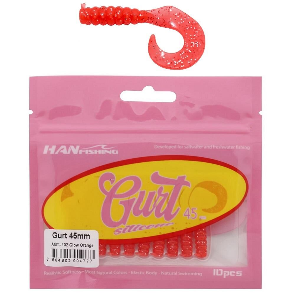 Hanfish Gurt 45 4.5cm LRF Silikon Yem 10 Adet AGT102 Glow Orange