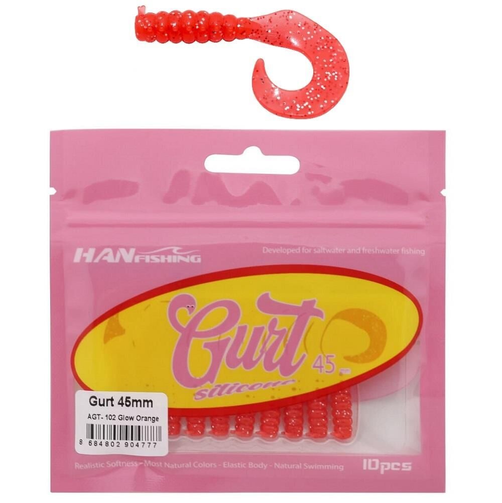 Hanfish Gurt 45 4.5cm LRF Silikon Yem 10 Adet AGT102 Glow Orange