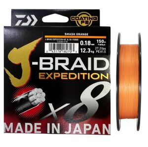Daiwa J-Braid Expedition 8X 150m 0.18mm İp Misina Smash Orange