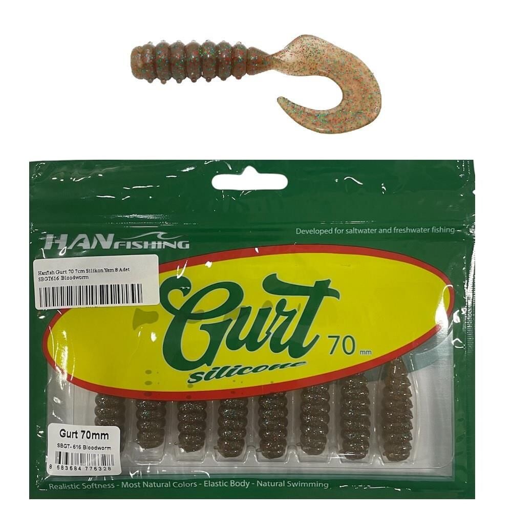 Hanfish Gurt 70 7cm Silikon Yem 8 Adet SBGT616  Bloodworm
