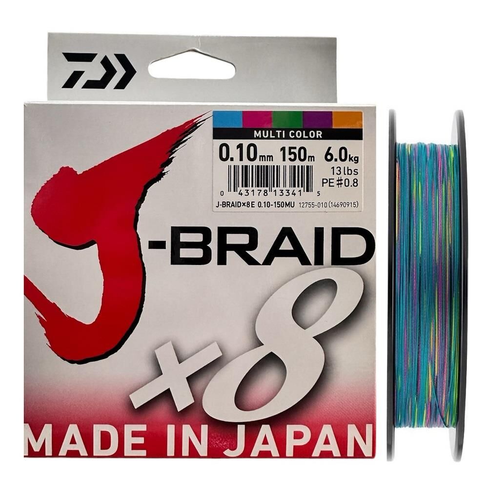 Daiwa J-Braid 8X Multi Color 150 mt 0.10 mm İp Misina