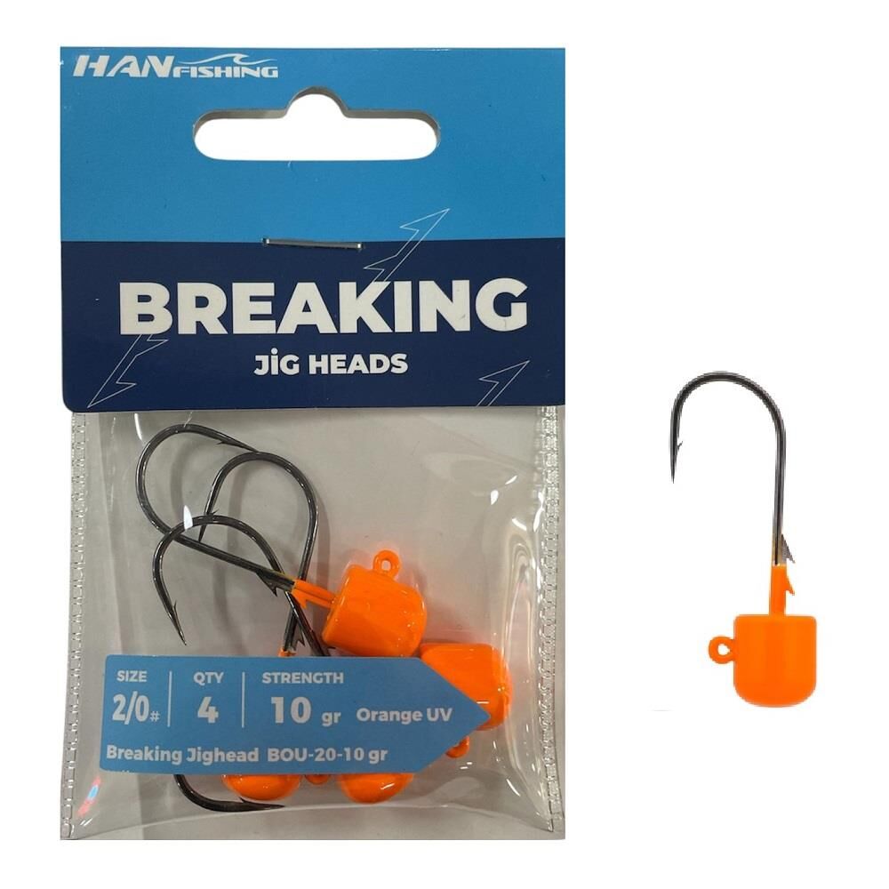 Hanfish Breaking Orange UV BOU Jig Head Zoka 10gr No:2/0 (4 Adet)