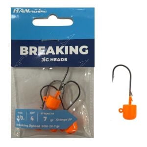Hanfish Breaking Orange UV BOU Jig Head Zoka 7gr No:2/0 (4 Adet)