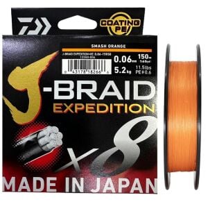 Daiwa J-Braid Expedition 8X 150m 0.06mm İp Misina Smash Orange