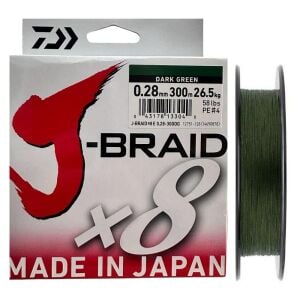 Daiwa J-Braid 8X Dark Green 300 mt 0.28 mm İp Misina
