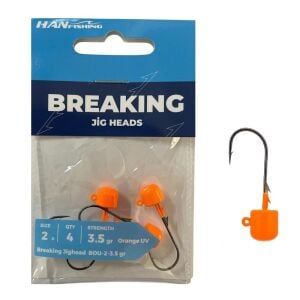 Hanfish Breaking Orange UV BOU Jig Head Zoka 3.5gr No:2 (4 Adet)