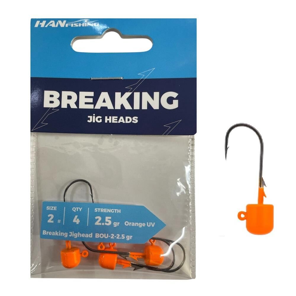 Hanfish Breaking Orange UV BOU Jig Head Zoka 2.5gr No:2 (4 Adet)