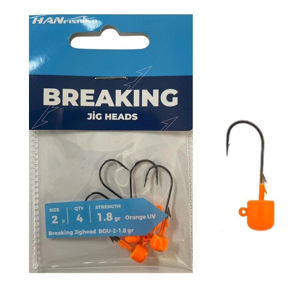 Hanfish Breaking Orange UV BOU Jig Head Zoka 1.8gr No:2 (4 Adet)