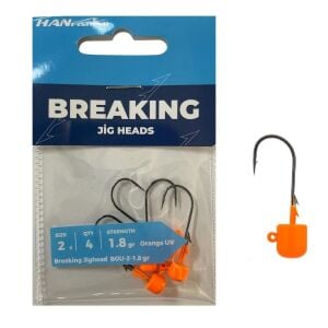 Hanfish Breaking Orange UV BOU Jig Head Zoka 1.8gr No:2 (4 Adet)