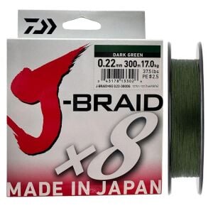Daiwa J-Braid 8X Dark Green 300 mt 0.22 mm İp Misina