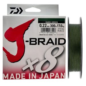 Daiwa J-Braid 8X Dark Green 300 mt 0.22 mm İp Misina