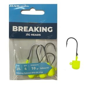 Hanfish Breaking Lemon UV BYU Jig Head Zoka 10gr No:2/0 (4 Adet)