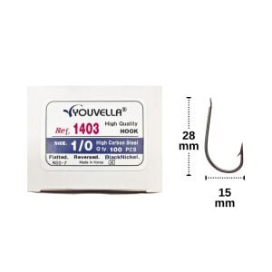 Youvella 1403 No:1/0 Kore Olta İğnesi Siyah Nikel 100 Adet